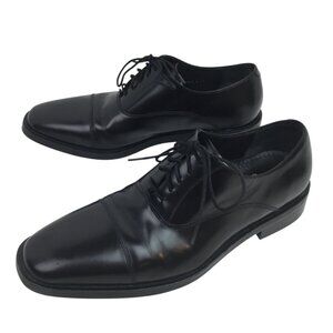 Cole Haan Nike Air Mens 9.5M Leather Cap Toe Oxford Dress Shoes Black